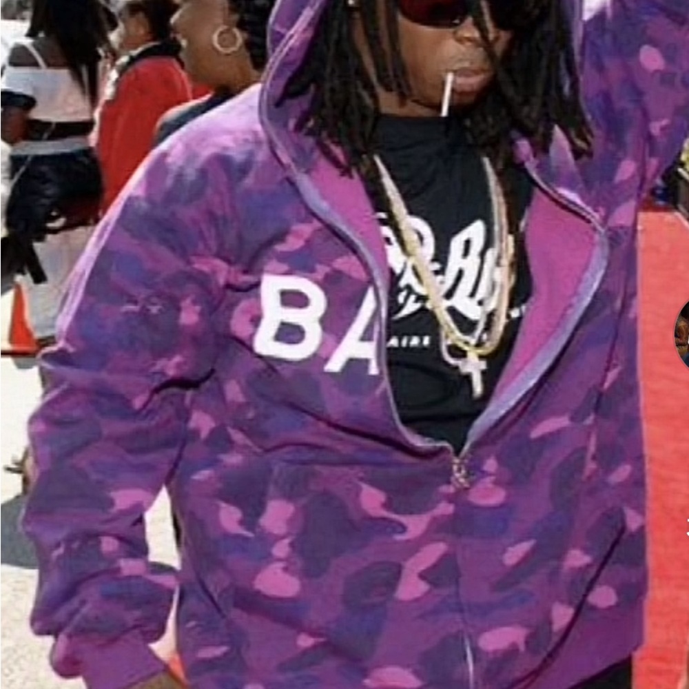 Bape Purple and White Lightweight Camo Jacket